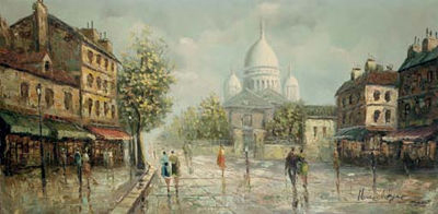 unknow artist Henri Royer Montmartre sous la pluie